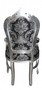 Casa Padrino Barock Esszimmer mit Armlehnen Schwarz Muster / Silber - Antik Stil M�bel