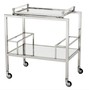 Casa Padrino Luxus Bar Trolley Servierwagen aus Edelstahl und Glas 72 x 47 x H. 72 cm - Luxus Hotel & Restaurant Einrichtung M�bel 