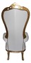 Casa Padrino Barock Thron Sessel Majestic Mod1 Wei�/Gold - Riesensessel -Thron Stuhl Tron