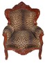 Casa Padrino Barock Sessel King Leopard/Braun- Antik Stil