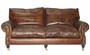 Casa Padrino Luxus Echt Leder Sofa Vintage Leder 3 Sitzer - Art Deco 