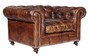 Casa Padrino Chesterfield Luxus Echt Leder Sessel Vintage Leder Kensington Cigar Braun - Club Sessel 