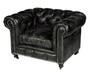 Casa Padrino Chesterfield Luxus Echt Leder Sessel Vintage Leder Kensington Schwarz - Club Sessel 