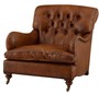Chesterfield Luxus Echt Leder Ohrensessel New York Vintage Leder Braun von Casa Padrino - Club Sessel 