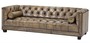 Casa Padrino Luxus Echt Leder Sofa Kubus Vintage Leder Olive - 3 Sitzer - Luxus Hotel M�bel 