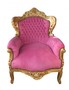 Casa Padrino Barock Sessel King  Pink /Gold- Antik Stil