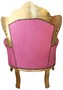 Casa Padrino Barock Sessel King  Pink /Gold- Antik Stil