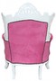 Casa Padrino Barock Sessel Al Capone  Pink/ Wei� mit Bling Bling Glitzersteinen -  Antik Stil