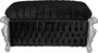 Casa Padrino Barock Sitzbank (Truhe) Schwarz/Silber mit Bling Bling Glitzersteine -Antik Truhe