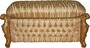 Casa Padrino Barock Sitzbank (Truhe) Gold /Beige Streifen/Gold  -Antik Truhe
