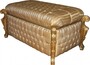 Casa Padrino Barock Sitzbank (Truhe) Gold /Beige Streifen/Gold  -Antik Truhe