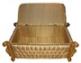 Casa Padrino Barock Sitzbank (Truhe) Gold /Beige Streifen/Gold  -Antik Truhe