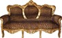 Casa Padrino Barock  3er Sofa  King Leopard/Gold - Antik M�bel 