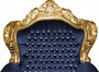 Casa Padrino Barock Sessel King Royalblau/Gold  mit Bling Bling Glitzersteinen