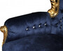 Casa Padrino Barock Sessel King Royalblau/Gold  mit Bling Bling Glitzersteinen