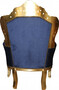 Casa Padrino Barock Sessel King Royalblau/Gold  mit Bling Bling Glitzersteinen