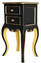 Casa Padrino Barock Kommode mit 2 Schubladen Schwarz / Gelb / Gold  H 70 cm, B 38 cm -  - Nachttisch Konsole - Nachtschrank