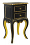 Casa Padrino Barock Kommode mit 2 Schubladen Schwarz / Gelb / Gold  H 70 cm, B 38 cm -  - Nachttisch Konsole - Nachtschrank