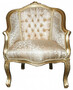 Casa Padrino Barock Damen Salon Sessel Gold Muster/ Gold - M�bel Antik Stil 
