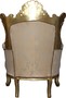 Casa Padrino Barock Sessel Al Capone Mod2 Creme / Gold M�bel - Antik Stil