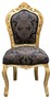 Casa Padrino Barock Esszimmer Stuhl Schwarz Muster / Gold -  Antik M�bel 