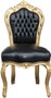Casa Padrino Barock Esszimmer Stuhl Schwarz Lederoptik / Gold - M�bel Antik Stil
