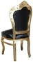 Casa Padrino Barock Esszimmer Stuhl Schwarz Lederoptik / Gold - M�bel Antik Stil
