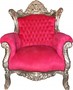 Casa Padrino Barock Sessel Al Capone Pink/Silber
