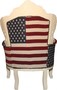Casa Padrino Barock Sessel King  USA / Creme - M�bel Antik Stil - Amerikanische Flagge Amerika