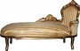Casa Padrino Barock Chaiselongue King Gold Streifen / Gold