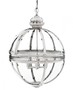 Casa Padrino Barock H�ngeleuchte vernickelt Kugel Silber Durchmesser 60 cm, H�he 88 cm - Barock Schloss Lampe Leuchte Laterne