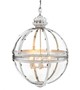 Casa Padrino Barock H�ngeleuchte vernickelt Kugel Silber Durchmesser 60 cm, H�he 88 cm - Barock Schloss Lampe Leuchte Laterne