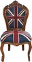 Casa Padrino Barock Esszimmer Stuhl Union Jack / Braun - M�bel Antik Stil