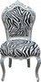 Casa Padrino Barock Esszimmer Stuhl Zebra/Silber Mod2 - M�bel - Barockm�bel 