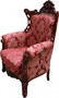 Casa Padrino Barock Sessel Al Capone Bordeaux Muster Braun / Rot - Antik Stil M�bel