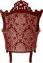 Casa Padrino Barock Sessel Al Capone Bordeaux Muster Braun / Rot - Antik Stil M�bel