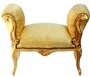 Casa Padrino Barock Schemel Hocker Gold Muster / Gold - Sitzbank