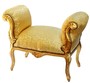Casa Padrino Barock Schemel Hocker Gold Muster / Gold - Sitzbank
