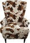Casa Padrino Luxus Ohrensessel Kuhmuster Braun/Wei� - Chesterfield M�bel
