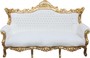 Casa Padrino Barock 3-er Sofa  Master Weiss / Gold - Antik M�bel 