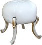 Casa Padrino Barock Sitzhocker Mod2 - Rundhocker- Wei� / Gold - Barock M�bel