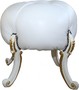 Casa Padrino Barock Sitzhocker Mod2 - Rundhocker- Wei� / Gold - Barock M�bel