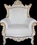 Casa  padrino Barock Sessel Al Capone Wei�/Gold Mod2 - Limited Edition