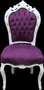 Casa Padrino Barock Esszimmer Stuhl Lila/Wei� - Antik Stil 