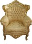 Casa Padrino Barock Sessel King Mod 2 Gold/Gold Muster /Gold mit Bling Bling Glitzersteinen - M�bel Antik Stil