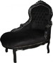 Casa Padrino Barock Kinder Chaiselongue Schwarz/Schwarz - Kinderm�bel 