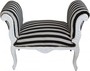 Casa Padrino Barock Schemel Hocker Schwarz / Wei� Streifen Wei� - Sitzbank