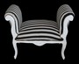 Casa Padrino Barock Schemel Hocker Schwarz / Wei� Streifen Wei� - Sitzbank