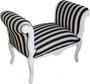 Casa Padrino Barock Schemel Hocker Schwarz / Wei� Streifen Wei� - Sitzbank