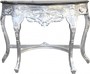 Casa Padrino Barock Konsolentisch Silber / Schwarz mit Marmorplatte Mod2 - Konsole